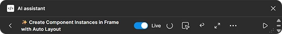 Plugin toolbar with the Live toggle